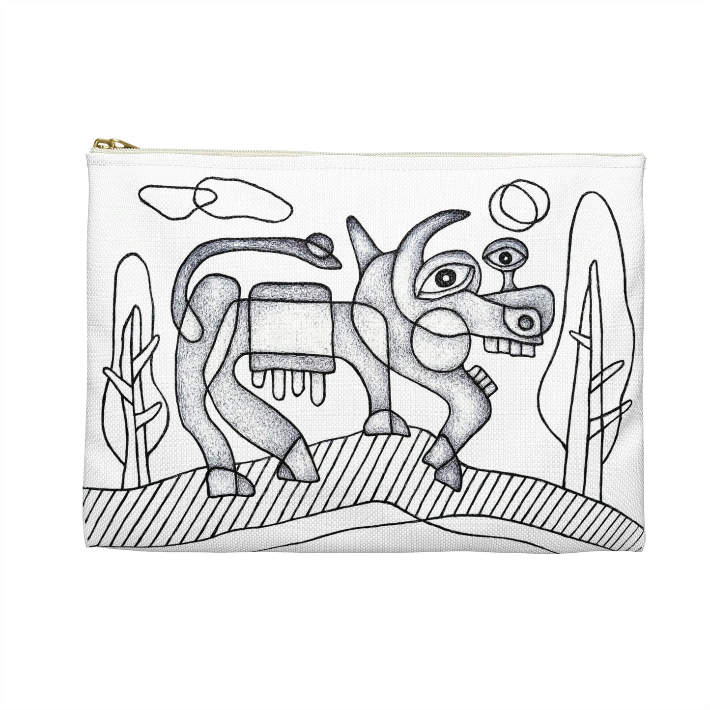 ''Spring Cow'' Zippered Pouch